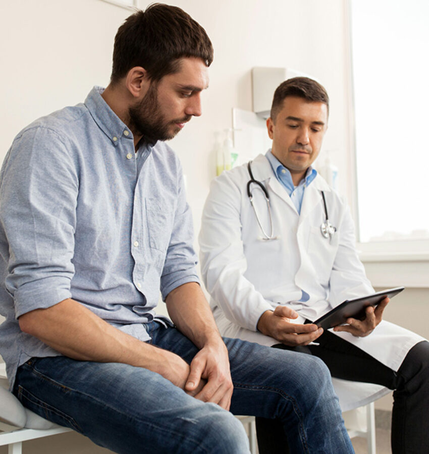 Therapist showing patient results about his OCD and addiction in Los Angeles, CA