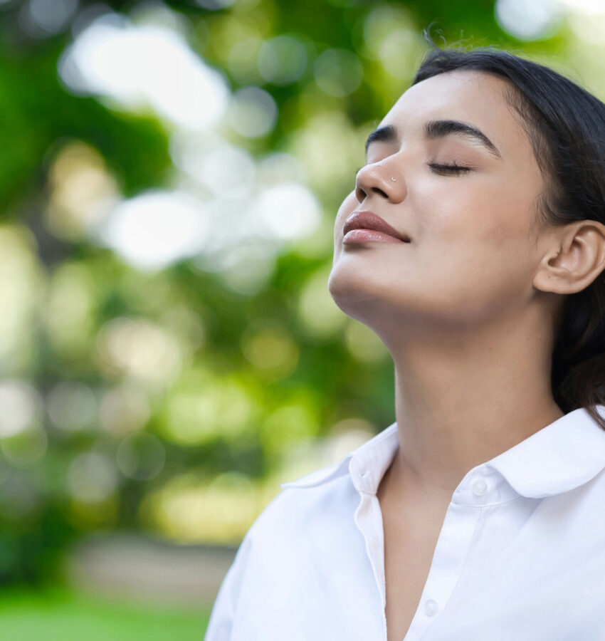 Woman feeling calm after her depression treatment session in Los Angeles, CA