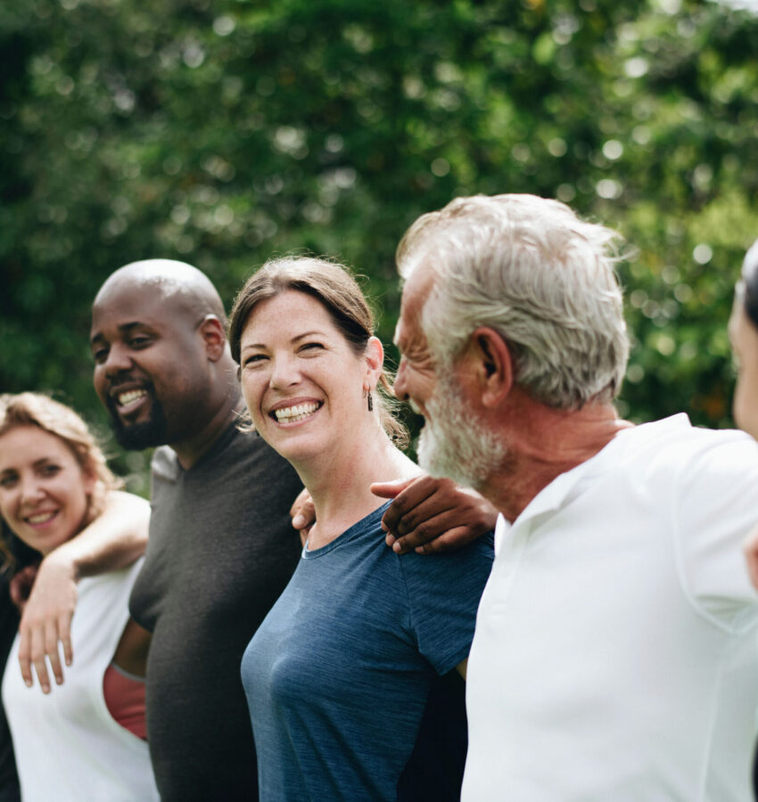 Individuals finishing group therapy session in LA