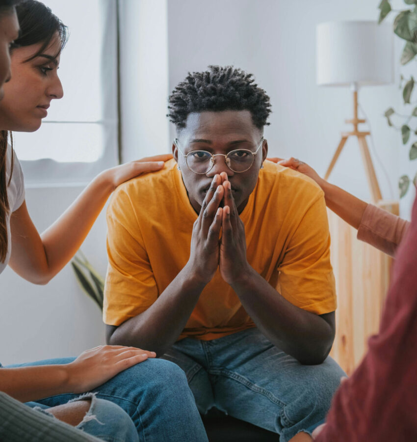 A group therapy session for depression and addiction treatment in Los Angeles, CA A group therapy session for depression and addiction treatment in Los Angeles, CA