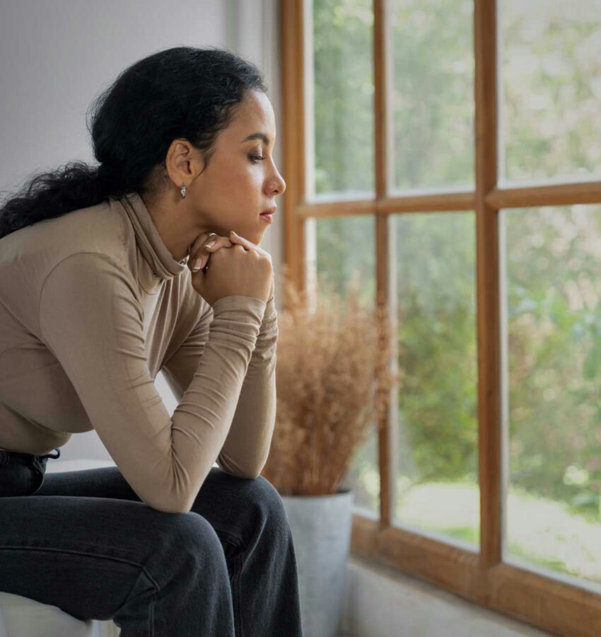 Patient waiting for her therapist at a marijuana addiction treatment program in Los Angeles, CA