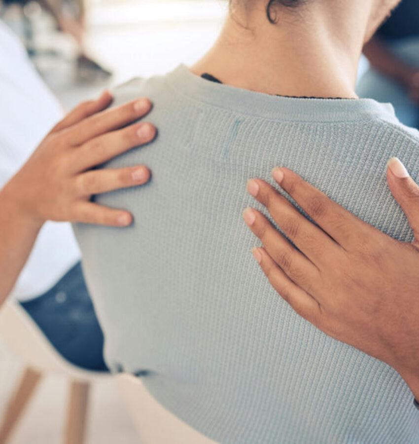 patient receiving support in group therapy for mental health